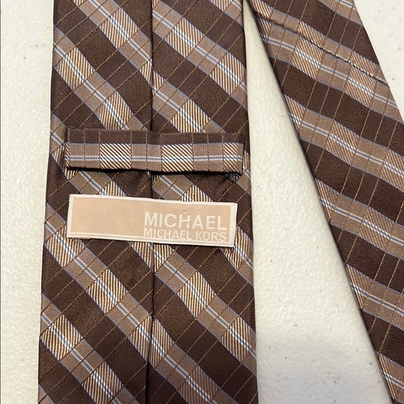 Michael Kors Brown Striped Tie Classic Accessory pre- owned - Picture 3 of 5